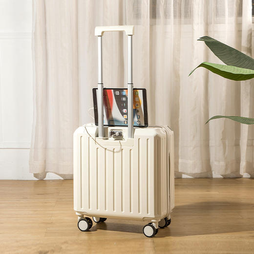 【全新升级，轻盈小巧，专注短途出行】行李箱拉杆箱 18寸可充电登机箱 小型轻便旅行箱 密码箱皮箱子-QQ 商品图1