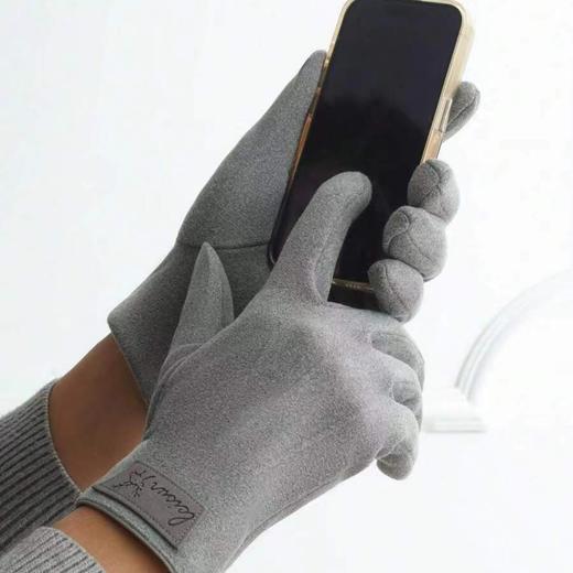 男士德绒手套防风保暖触屏手套开车骑行触屏冬季保暖加厚加绒 商品图3