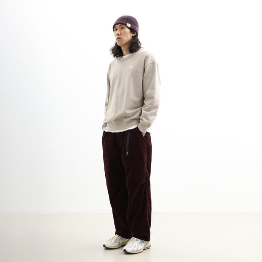 吃茶去chichaqu24秋冬重磅粗坑灯芯绒卡扣锥形单褶长裤宽松直筒 商品图0