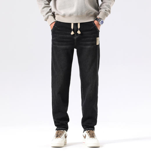【新款DQ】大依优型大码直筒松紧腰牛仔裤长裤男舒适休闲简约百搭加肥加大男装潮款 商品图4