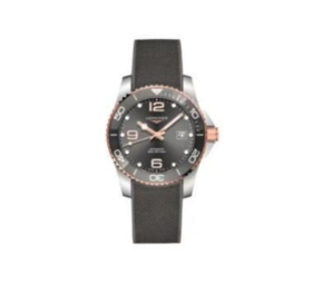 LONGINES 浪琴康卡斯潜水系列自动机械机芯瑞表男瑞表41mm灰色表盘陶瓷表圈橡胶表带