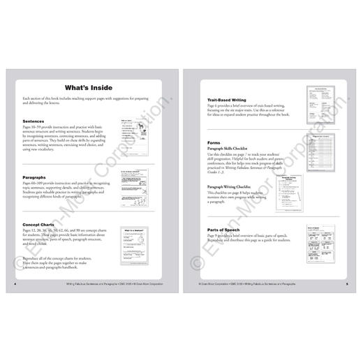 Writing Sentences and Paragraphs,Grades 1-3 写作句子与段落1-3 年级 商品图3