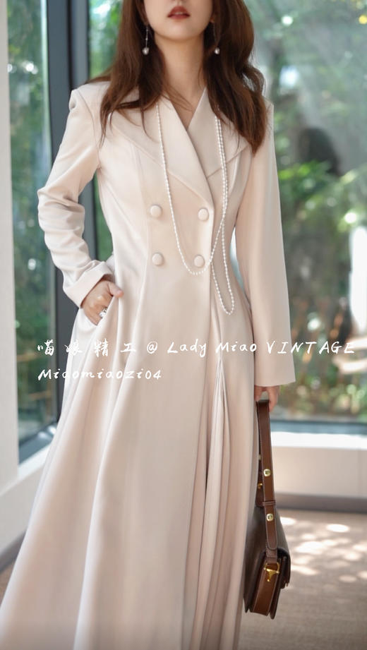 #1411【复团】喵娘精工@1411_M63《伦敦旧事》复古优雅霍格沃茨风格大摆风衣裙 商品图3