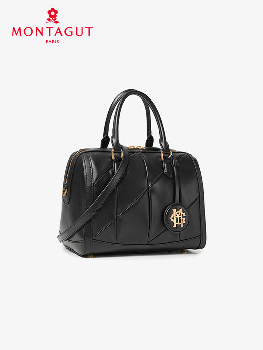 法国梦特娇冬新款秋冬斜挎包手提包真皮女士百搭时尚波士顿包 商品图2