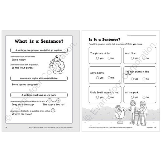 Writing Sentences and Paragraphs,Grades 1-3 写作句子与段落1-3 年级 商品图2