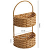 【浅咖色】娜家仿藤编二层挂墙篮 商品缩略图3