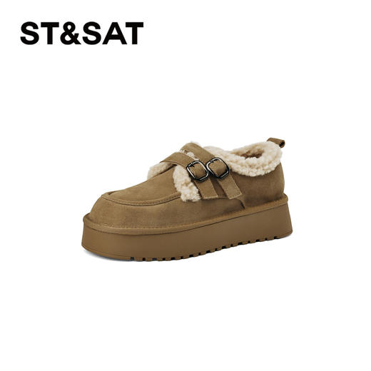 星期六百搭双扣带泰迪毛边厚底棉鞋SSC4118F49 商品图6