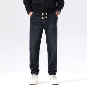 【新款DQ】大依优型大码直筒松紧腰牛仔裤长裤男舒适休闲简约百搭加肥加大男装潮款