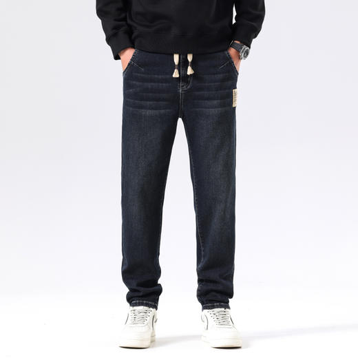【新款DQ】大依优型大码直筒松紧腰牛仔裤长裤男舒适休闲简约百搭加肥加大男装潮款 商品图0