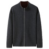 【绵羊毛】【双面穿】【新款DWP】大依优型大码男装立领拉链开衫外套针织休闲加肥加大男士胖子大码内搭上衣 商品缩略图0