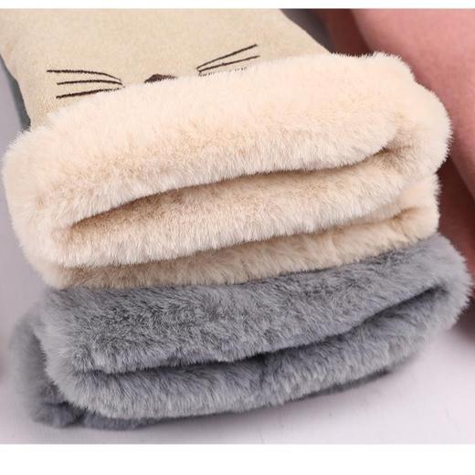 手套冬天女加绒加厚保暖可爱麂皮绒女士骑行防寒骑车防风触屏冬季 商品图3