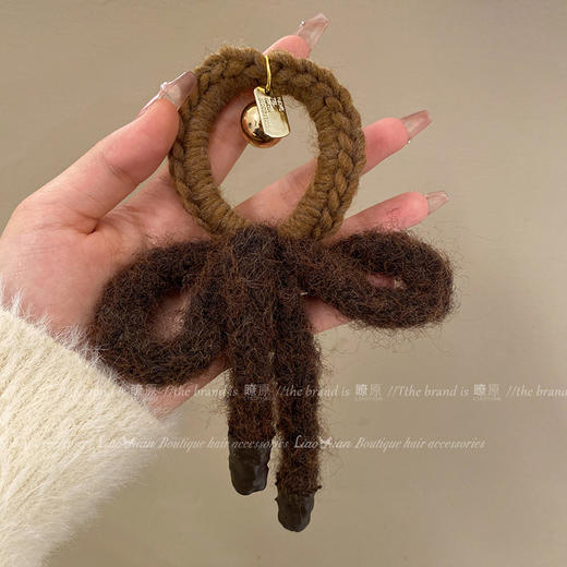 【蝴蝶结发圈也太乖了吧】秋冬软糯可爱蝴蝶结头饰，糯叽叽发圈太适合喜欢少女造型! 毛线发圈简约头绳女2025新款高端扎发皮筋QQ 商品图8