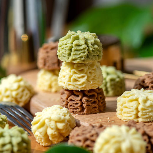 【鼎】卜珂零点雪花曲奇100g*3（黄油口味+抹茶口味+可可口味） 商品图1