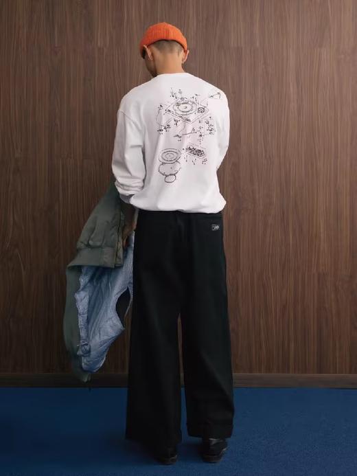 SUPERTOFU(SPTF)/CDT-AW24-T039/唱机解构图案 螺纹袖口 长袖T恤 商品图1