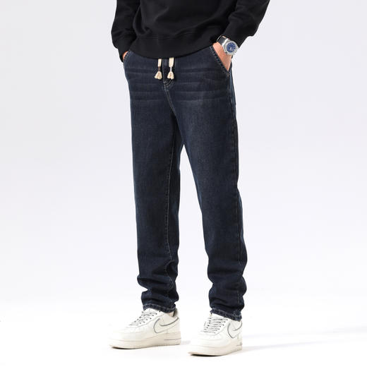 【新款DQ】大依优型大码直筒松紧腰牛仔裤长裤男舒适休闲简约百搭加肥加大男装潮款 商品图2
