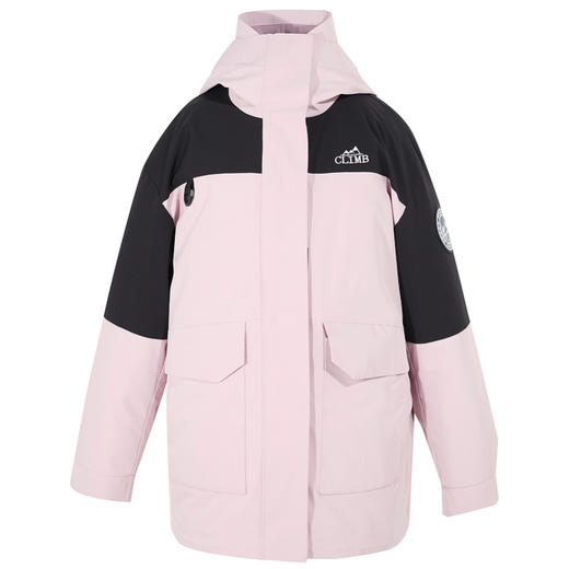 【一件抵3件】三彩冬季新款极寒鹅绒服两件套冲锋衣工装风三防羽绒服户外女M 商品图4