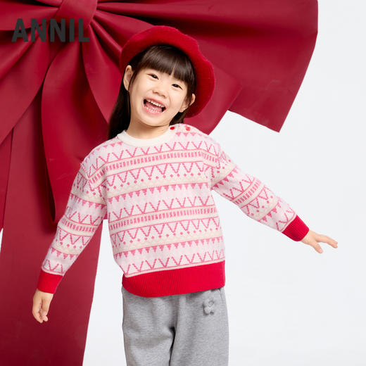 女童费尔岛提花毛衣冬季新款安奈儿童装实体店同款AG444631 商品图1