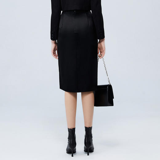 EITIE爱特爱秋季新款气质通勤显瘦百搭高腰半身裙7506202 商品图4