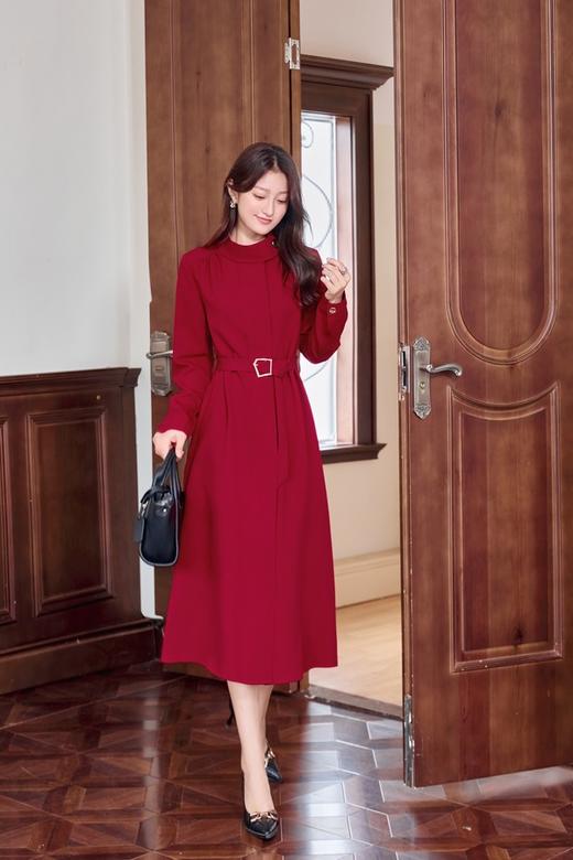 Le Malene 红色收腰风衣式连衣裙 19040 商品图1