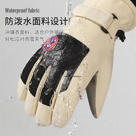 滑雪手套冬季加绒加厚可触屏保暖登山防水手套户外骑行电瓶车手套 商品图3