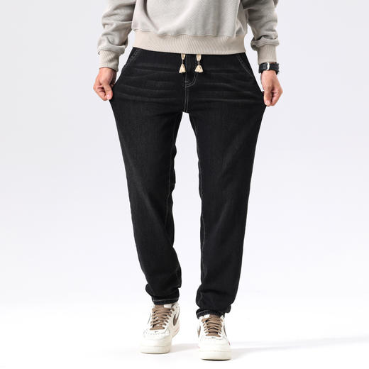 【新款DQ】大依优型大码直筒松紧腰牛仔裤长裤男舒适休闲简约百搭加肥加大男装潮款 商品图7
