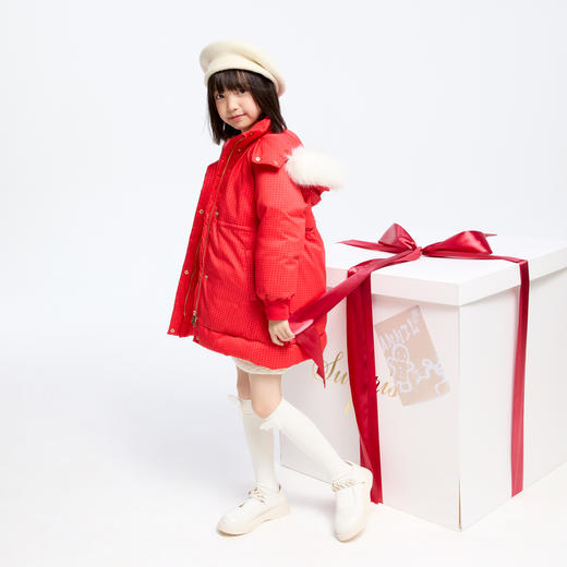 【御寒-5~5℃】女童收腰羽绒外套中长款85绒子冬季新款安奈儿童装实体店同款AG445811 商品图4
