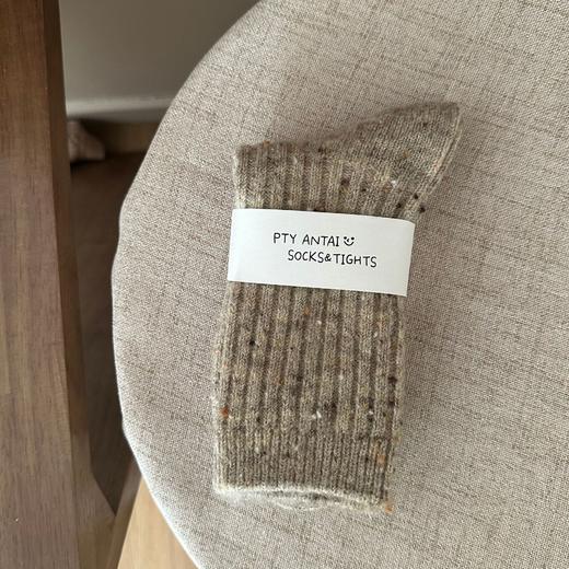 【一秒蓄热，点子纱羊驼袜】点子纱加厚保暖羊驼米羊毛袜子，手感软糯不臃肿不勒脚，中筒袜混色日系加厚外穿秋冬季长筒袜QQ 商品图5