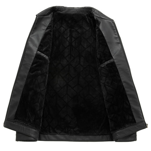 【加绒】【新款DKP】大依优型大码皮衣加绒夹克翻领棉衣胖子大码男休闲商务宽松加肥加大上衣冬季外套 商品图7