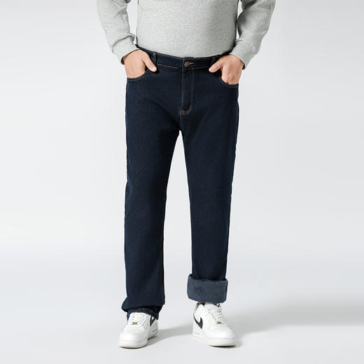 【加绒】【特大码】【新款DMR】大依优型大码男装牛仔裤加肥加大号宽松长裤舒适直筒胖子裤子 商品图2