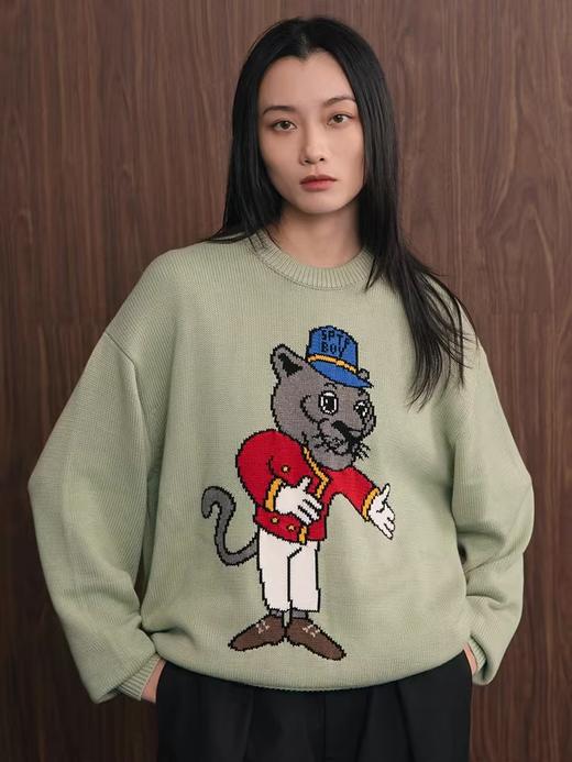 SUPERTOFU(SPTF)/WB-AW24-M003/黑豹门童 手绘图案 针织衫 商品图0