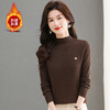 CC-tbrk-X1812秋冬新款半高领修身显瘦加绒加厚一体绒弹力绣花打底衫毛衣 商品缩略图2