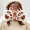 【19.9抢！毛茸茸猫爪手套】可爱猫爪手套女秋冬保暖防寒，布料设计佩戴更舒适毛绒，半指手套加厚加绒学生写字漏手指QQ 商品缩略图0
