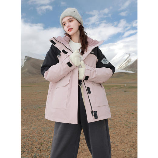 【一件抵3件】三彩冬季新款极寒鹅绒服两件套冲锋衣工装风三防羽绒服户外女M 商品图1