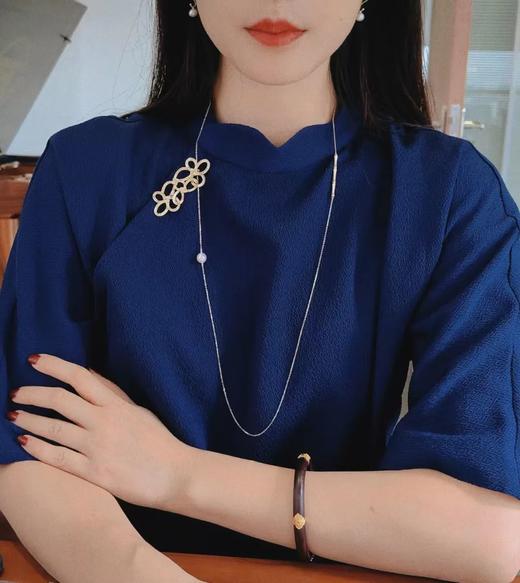 水波纹和小海珠 | 中国结胸针与海珠耳钩 商品图5