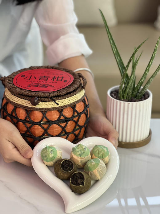 【手提小篮子装】强韵小青柑500g🌸 ➽新会青柑➕地道云南熟普☺️ ✅醇/滑/香/甜/ ✅清热解毒、化痰止咳新会小青柑 🎁送礼首选 商品图3