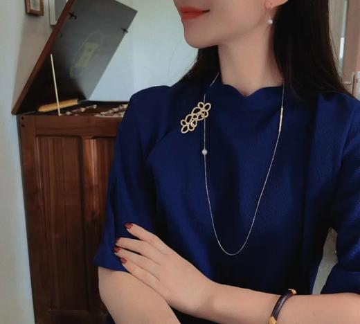 水波纹和小海珠 | 中国结胸针与海珠耳钩 商品图4