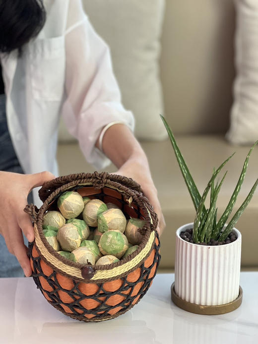 【手提小篮子装】强韵小青柑500g🌸 ➽新会青柑➕地道云南熟普☺️ ✅醇/滑/香/甜/ ✅清热解毒、化痰止咳新会小青柑 🎁送礼首选 商品图4