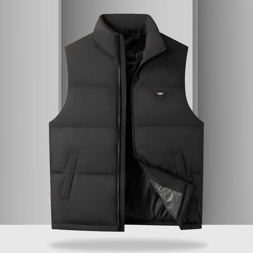 【羽绒】【新款DKP】大依优型大码男装立领羽绒马甲简约休闲宽松外套男坎肩背心上衣保暖 商品图4