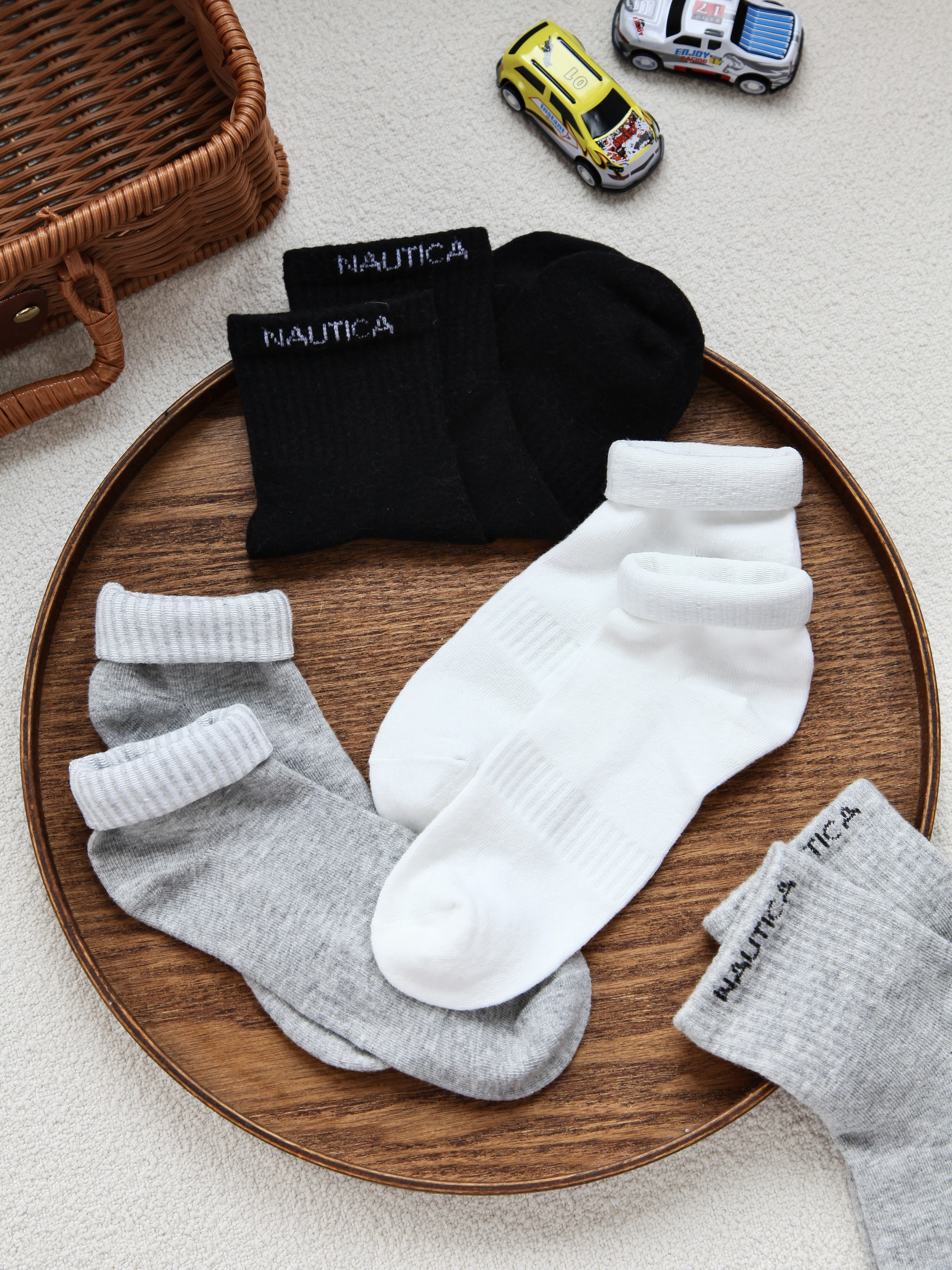 【品牌直发】双11价❗️29.9元5双，全球zui低❗️美国NAUTICA经典款纯色中筒童袜，原价💰139/5双，连穿7天不臭脚！ ✅舒适柔软，持久抑菌防臭，吸湿排汗 ✅精选柔软细腻精梳棉，吸湿排汗