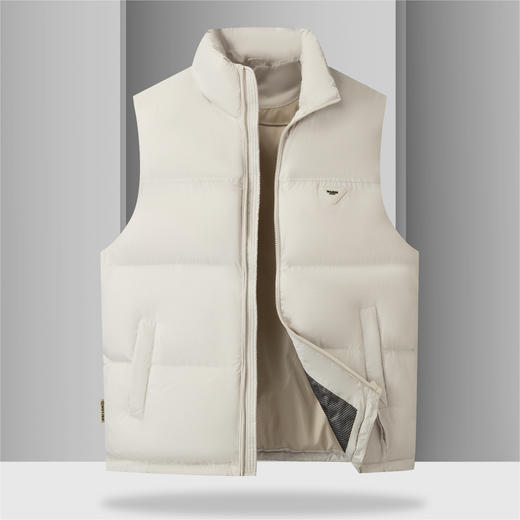 【羽绒】【新款DKP】大依优型大码男装立领羽绒马甲简约休闲宽松外套男坎肩背心上衣保暖 商品图0