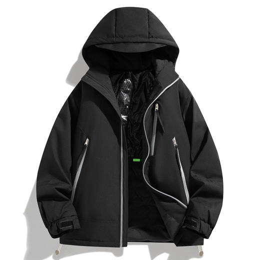 【石墨烯】【新款DXC】大依优型大码连帽棉服保暖棉衣加厚加肥加大上衣男士外套胖子潮款 商品图1