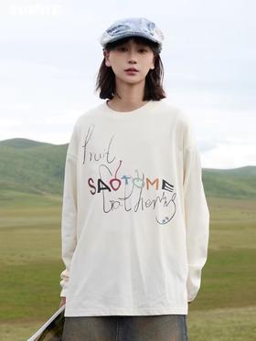 早乙女惠子saotome/STMCX243294/变形水果logo脏染T恤