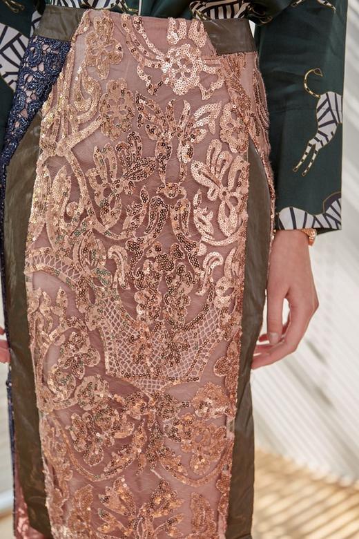 DAMO WANG/王大墨 拼色亮片蕾丝直筒裙 13995 商品图5