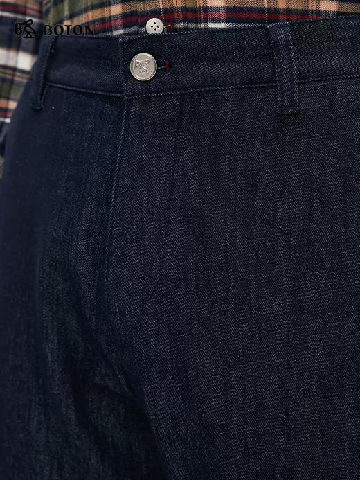 [不褪色]波顿秋季深蓝色直筒男士牛仔裤高端美式休闲裤子 商品图3
