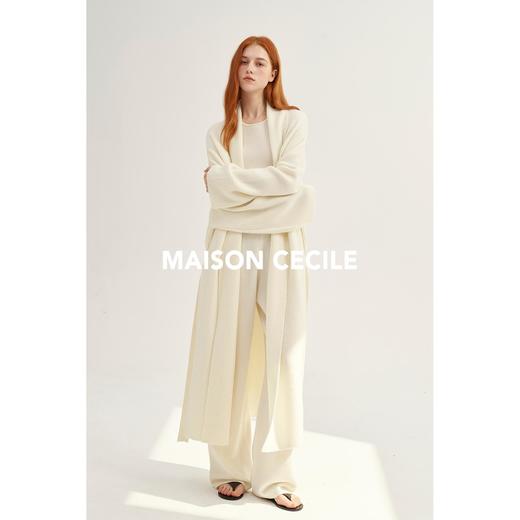 MAISON CECILE重磅织法紧密高克重软糯亲肤浴袍式针织开衫 商品图2