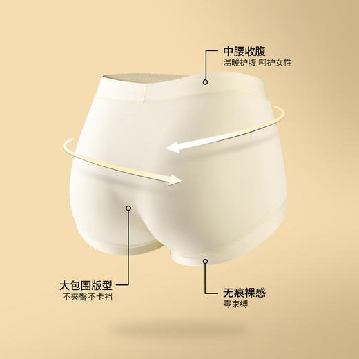 【莫代尔蚕丝5A抑菌】爱帝女60支棉中腰内裤3条装 商品图4