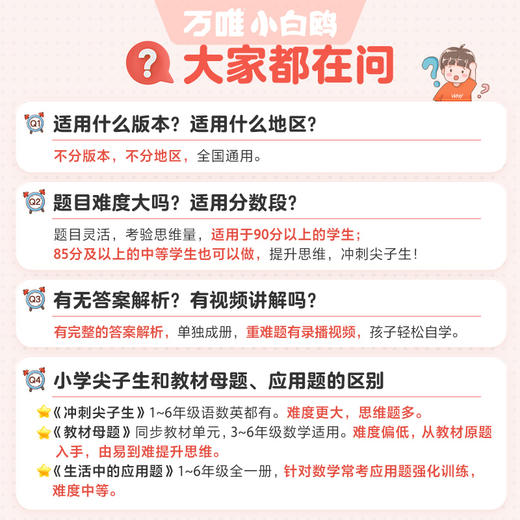 【2025新书】万唯小白鸥小学冲刺尖子生一二三四五六年级语文数学英语学霸竞赛培优拔高提分专项训练题库必刷题同步教材万维旗舰店 商品图4