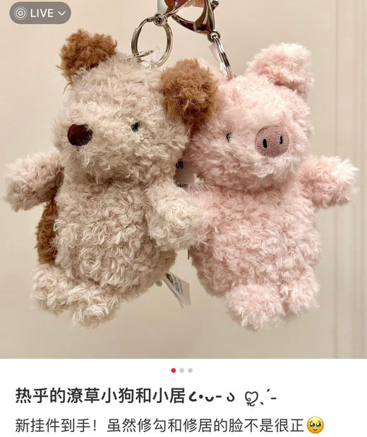 jellycat卷毛小猪小狗系列挂件101908 商品图0