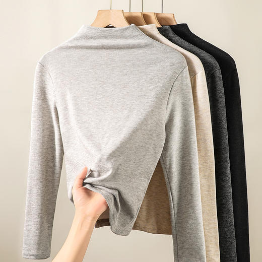2024秋冬【高级感内搭】中领打底衫女士保暖上衣时尚叠穿显瘦393雾花中领打底衫 商品图5