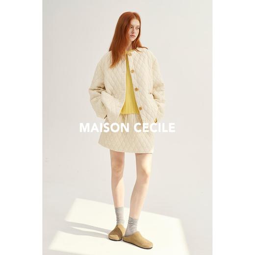 MAISON CECILE奶白/黑色轻巧舒适保暖菱格棉服套装 商品图2